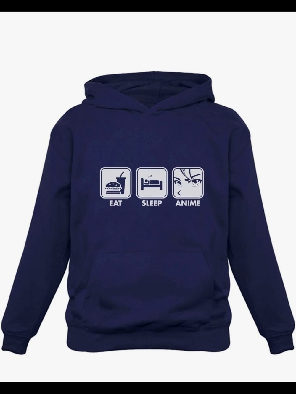 Tstars Eat Sleep Anime Graphic Hoodie – Blue – Size Medium